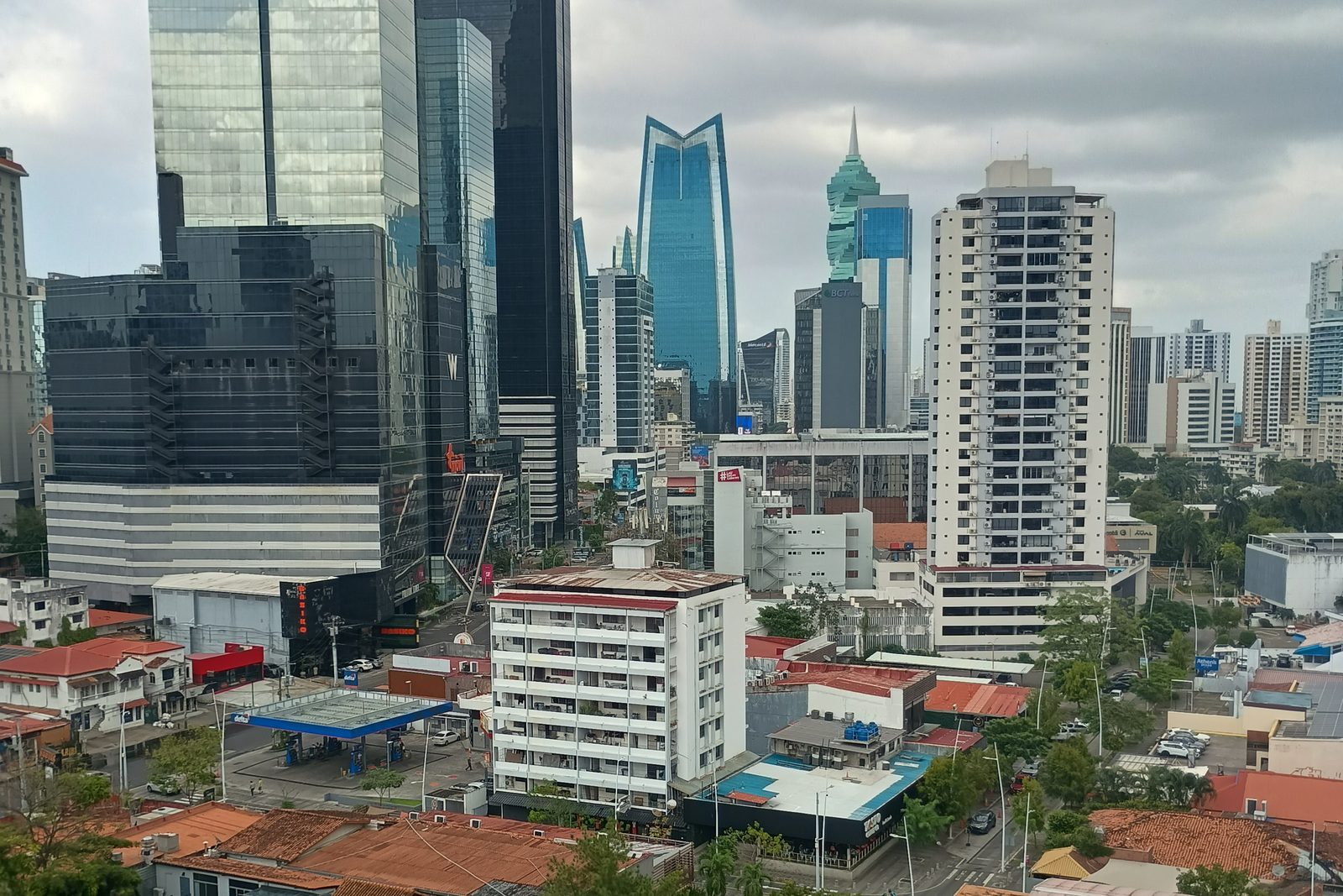 High-rise buildings of Panama City seen from above